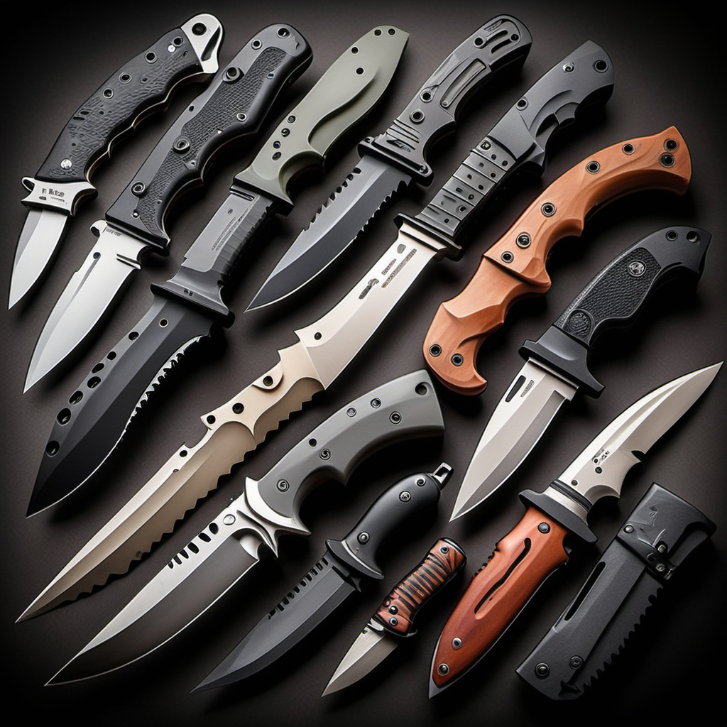 a collection of survival and tactical knives